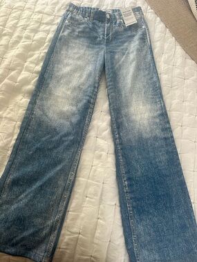 Mila Rosabella Sweatpants Jeans Small Wide-Leg Washed Denim Jeans